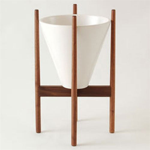 architectural plant pots architectural pottery s2 planter and walnut stand - grounded | modern living