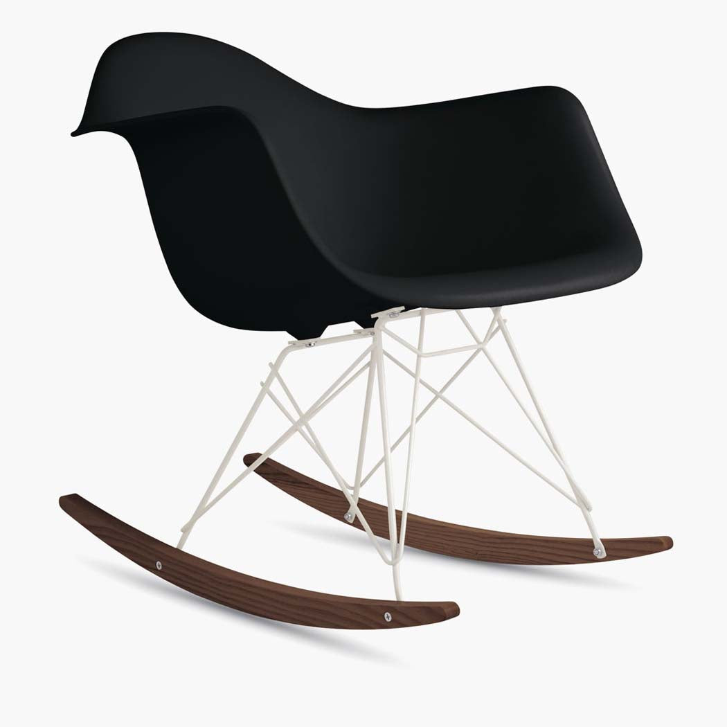 Eames Molded Plastic Armchair, Rocker Base - Black Shell