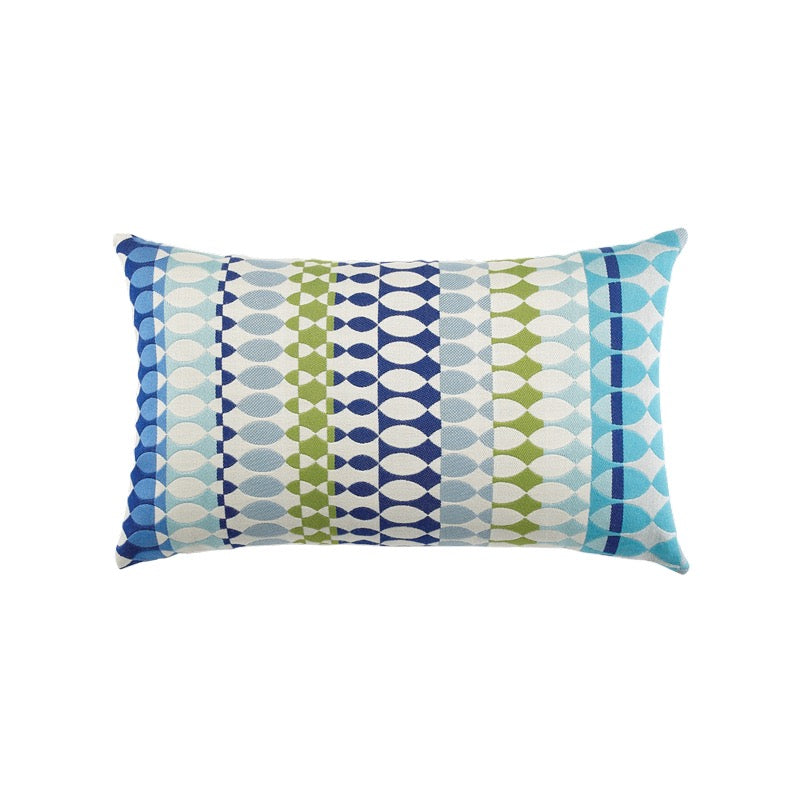 Modern Oval Ocean Indoor/Outdoor Lumbar Pillow