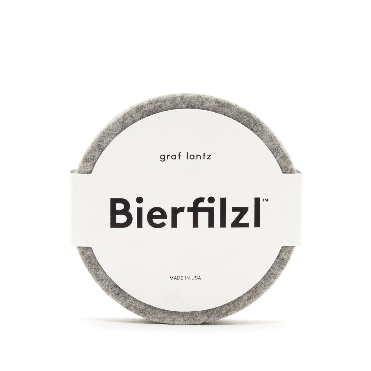 Bierfilzl Round Coaster Felt Solid 4 Pack - Granite