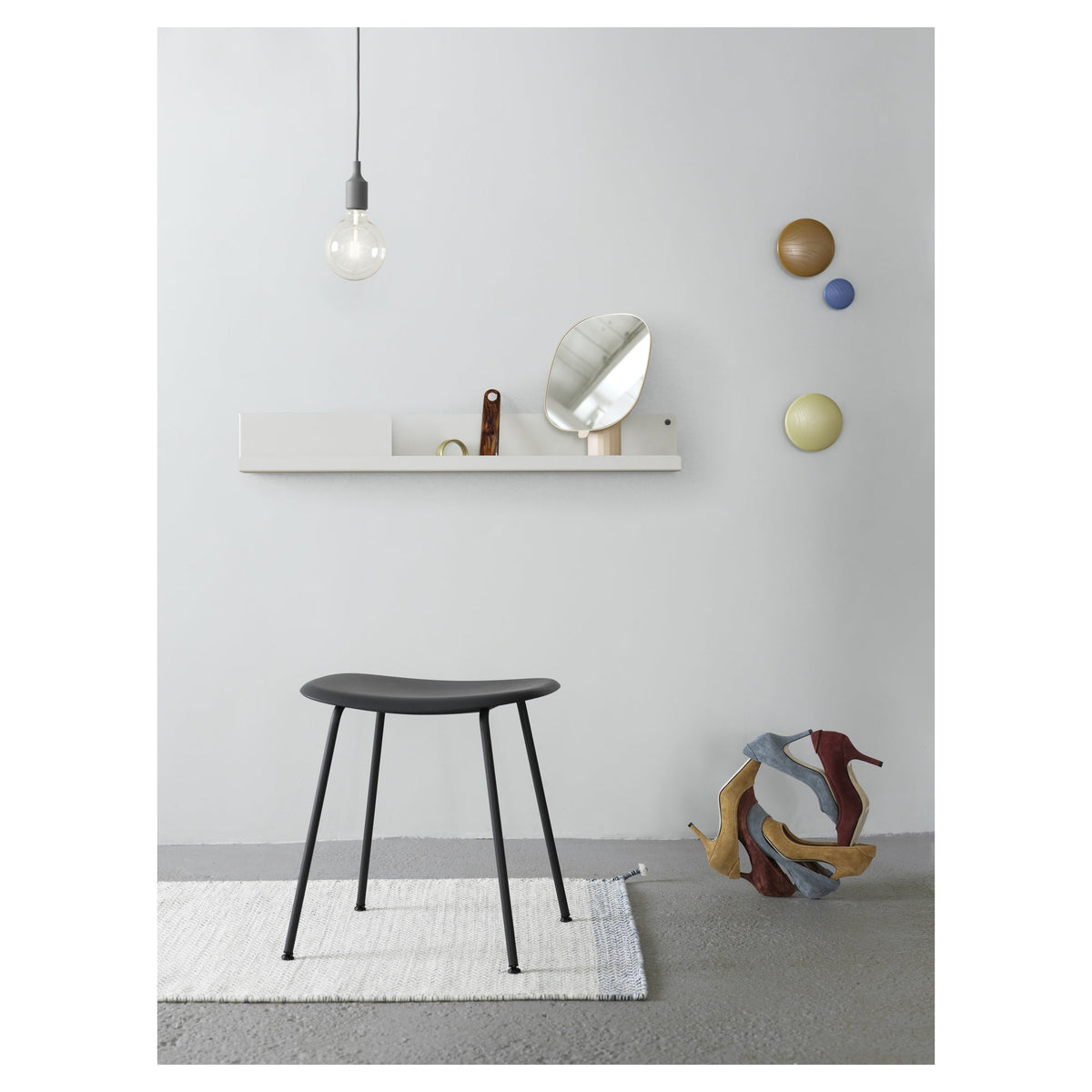 Fiber Stool with Tube Base