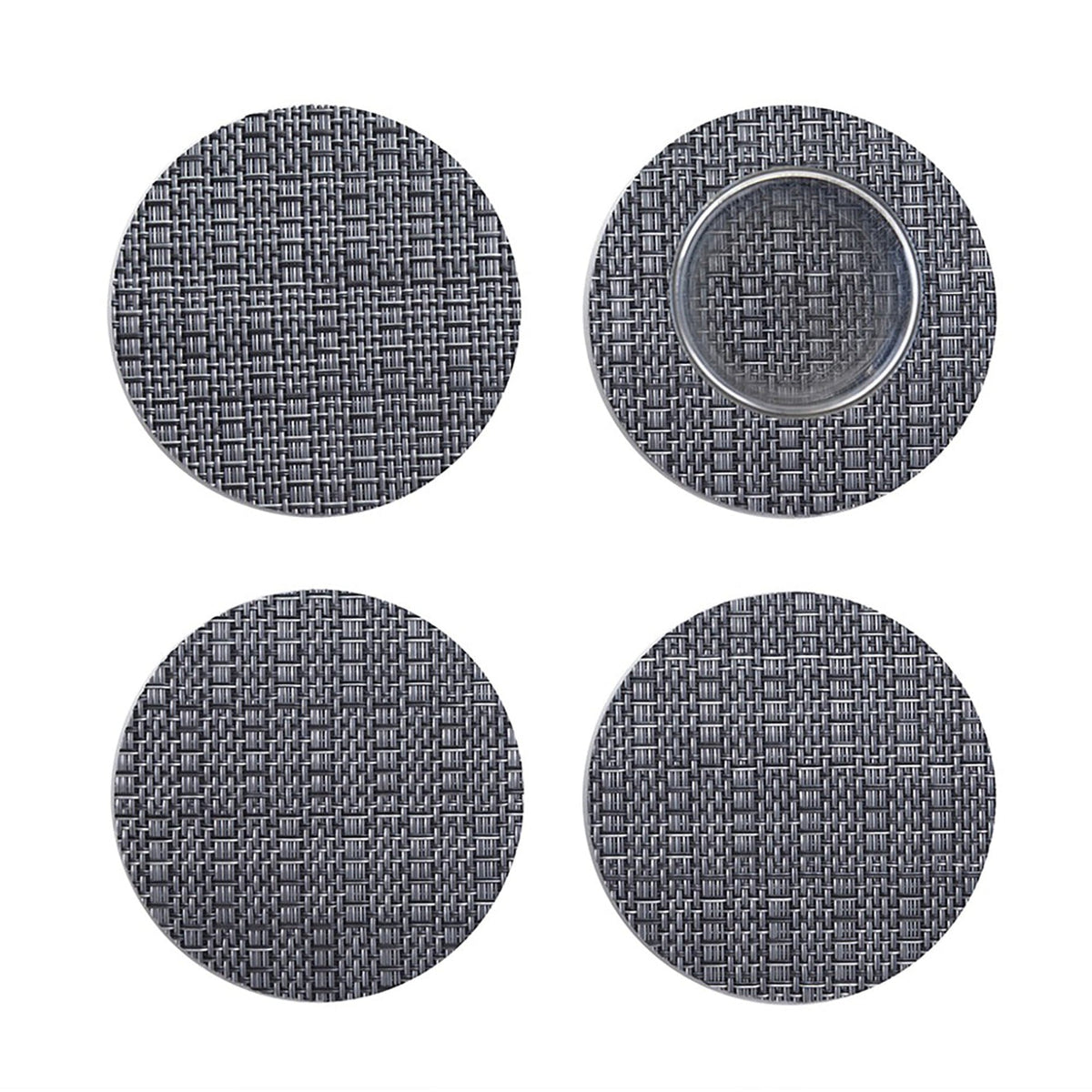 Thatch Coasters - Pewter Set of 4
