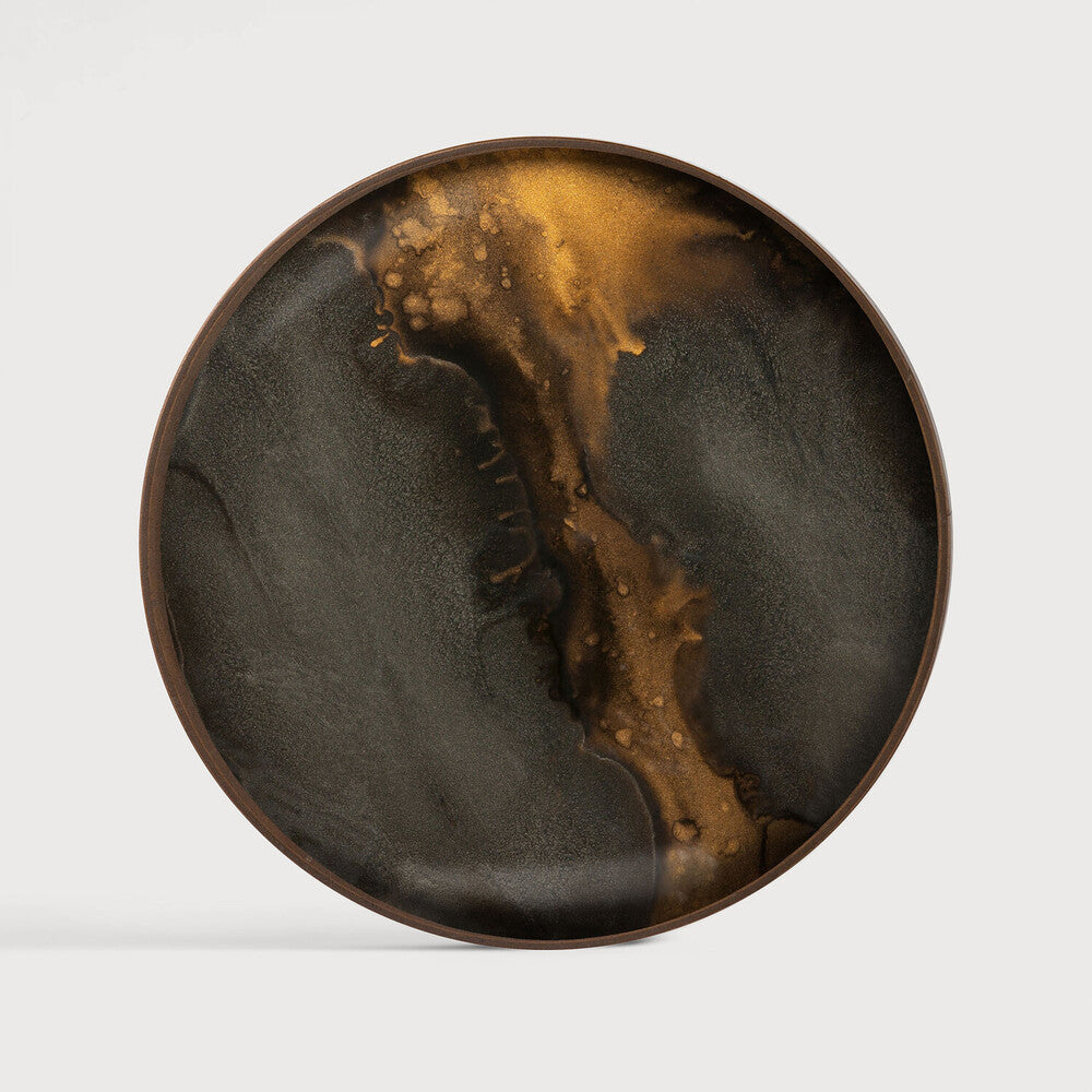 Bronze Organic Glass Valet Tray Round