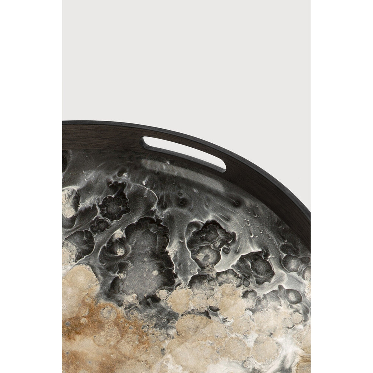 Organic Tray  Glass  Black  Round  S