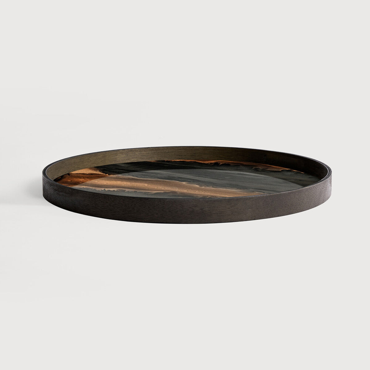 Organic Tray  Glass  Bronze  Round  L