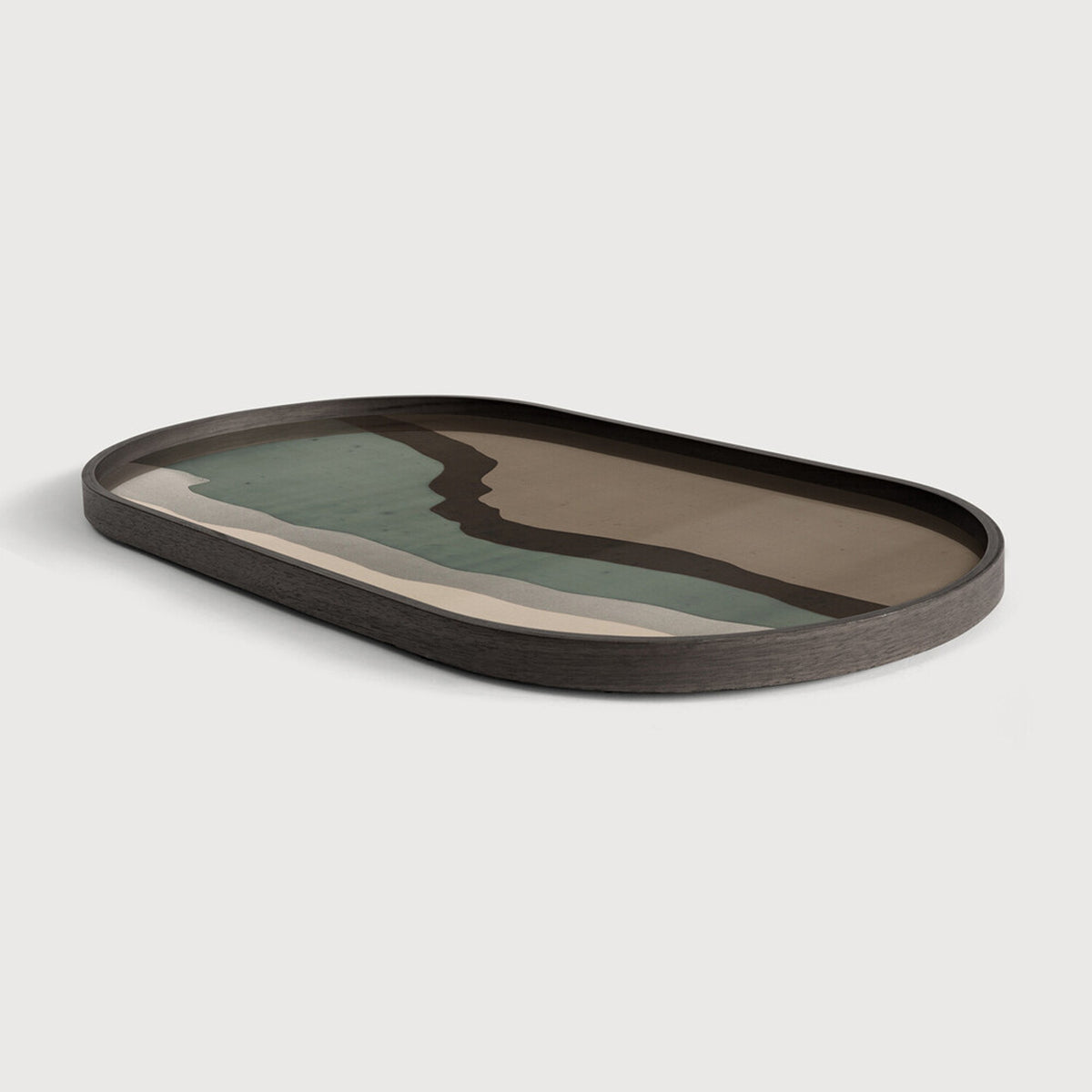 Graphite Wabi Sabi Glass Tray Oblong