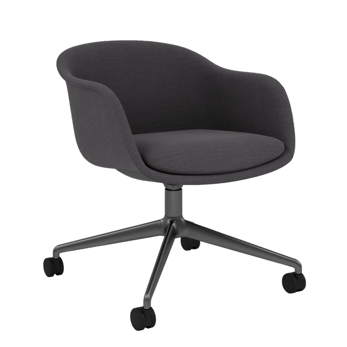 Fiber Conference Armchair Swivel Base W. Castors