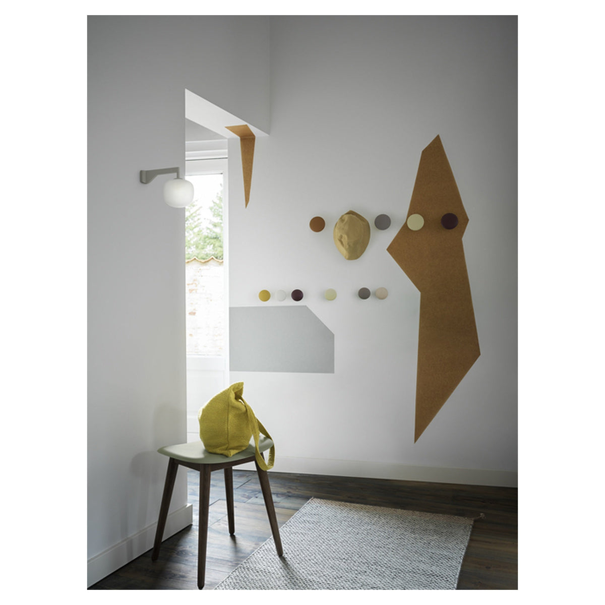 Fiber Stool Wood Base