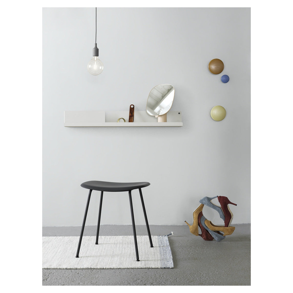 Fiber Stool with Tube Base