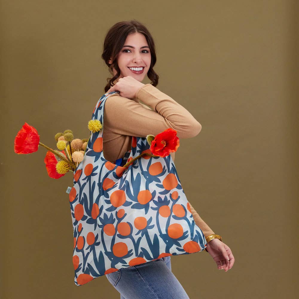 Straw Sunflowers  Blu Reusable Shopping Bag