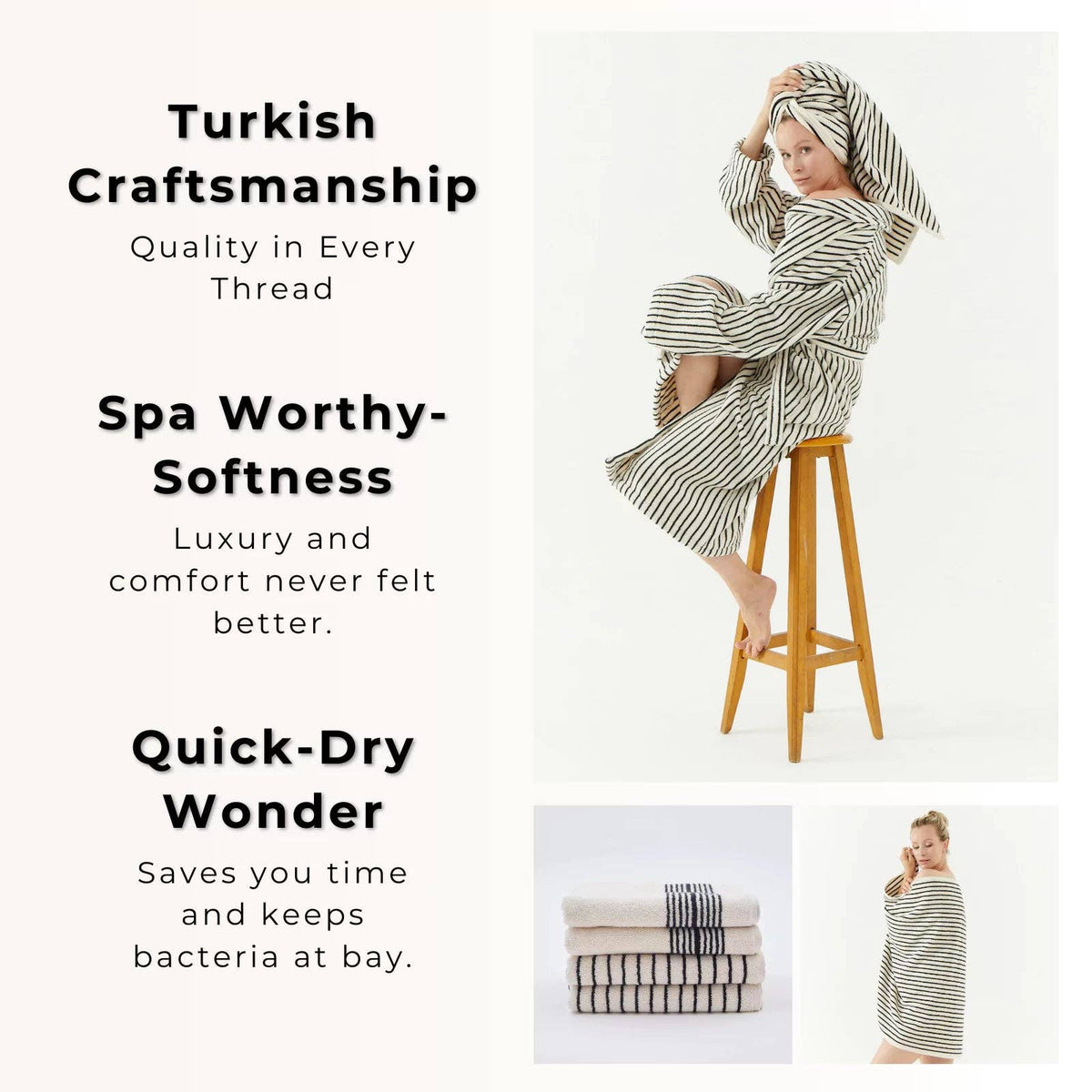 Melika Turkish Cotton Striped Terry Towel