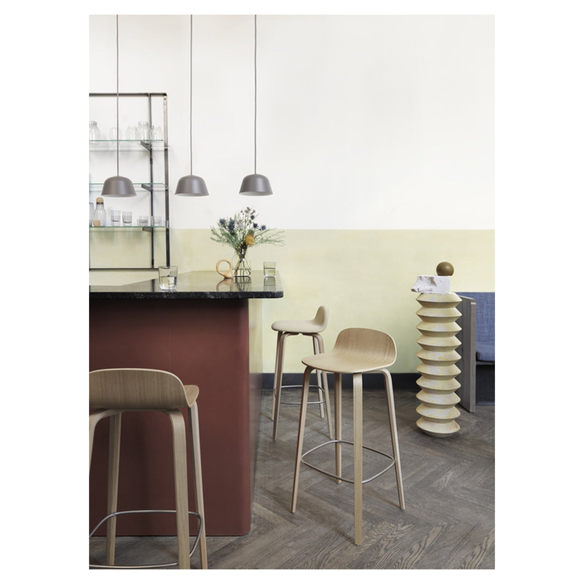Visu Bar Stool Wood Base