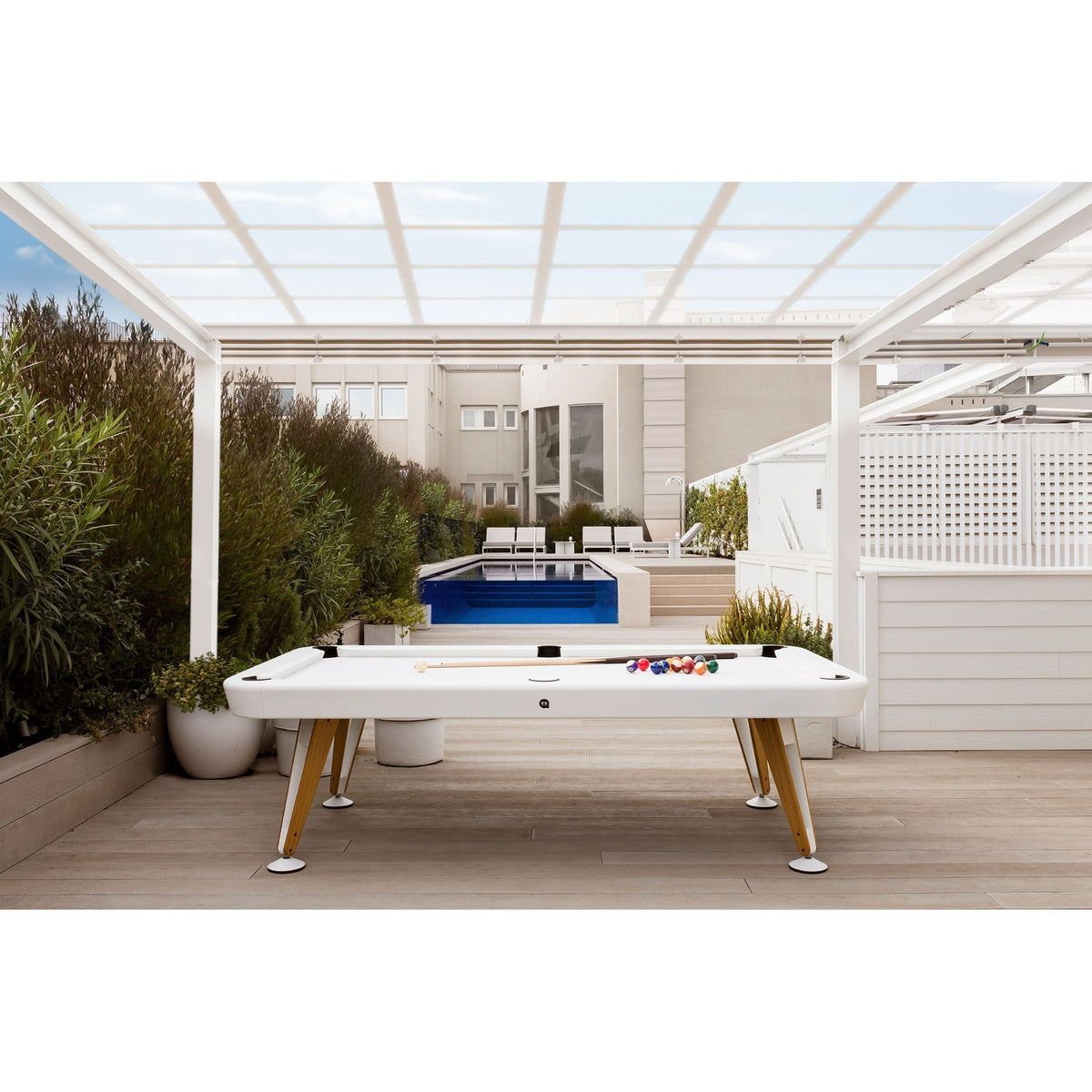 Diagonal Outdoor Pool Table | Covered