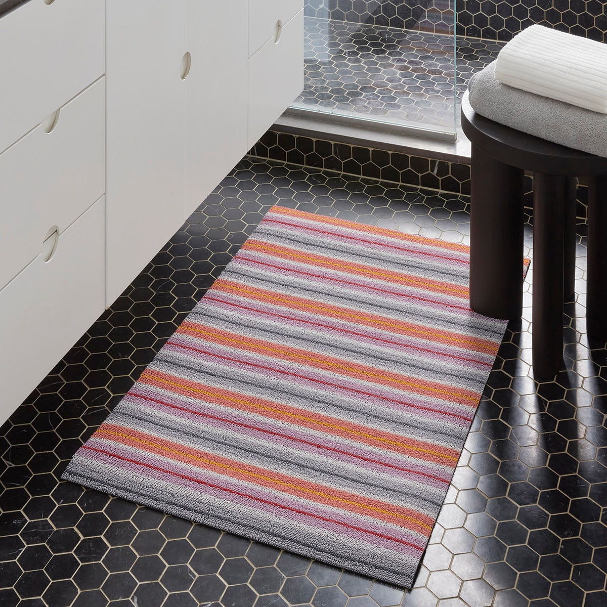Ribbon Stripe Shag Mats