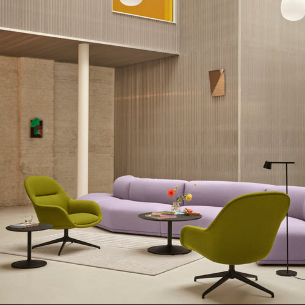 Fiber Lounge Armchair Swivel Base