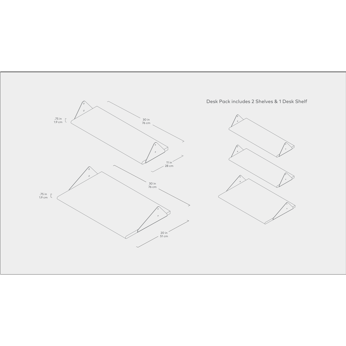 Branch Desk/Shelves Pack (2 Shelves 1 Desk)