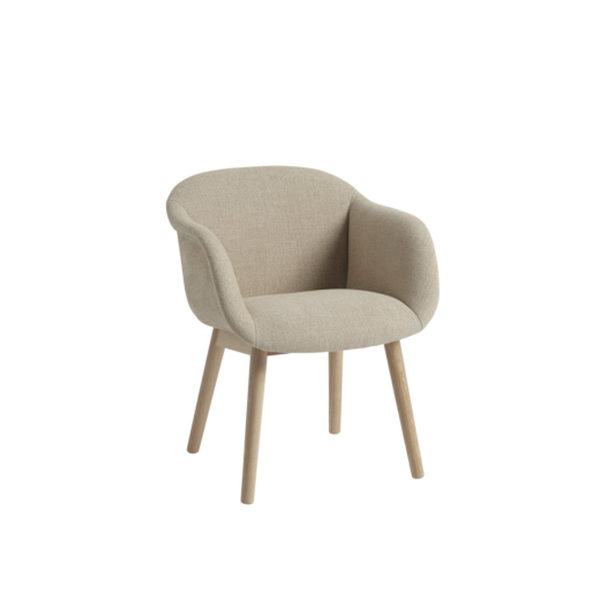 Fiber Soft Armchair Wood Base