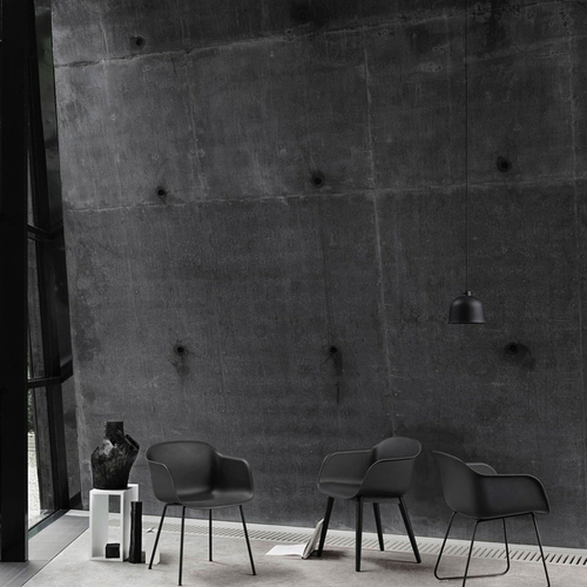 Fiber Armchair Wood Base