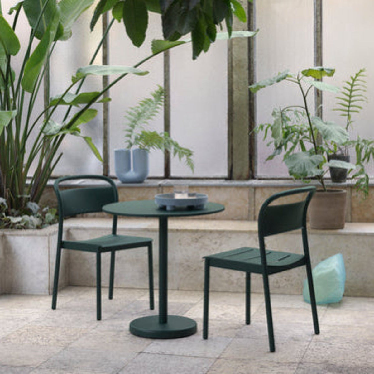 Linear Steel Outdoor Side Chair