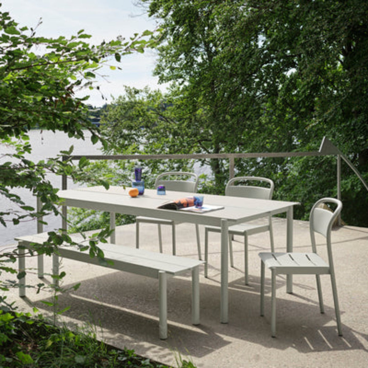 Linear Steel Outdoor Side Chair