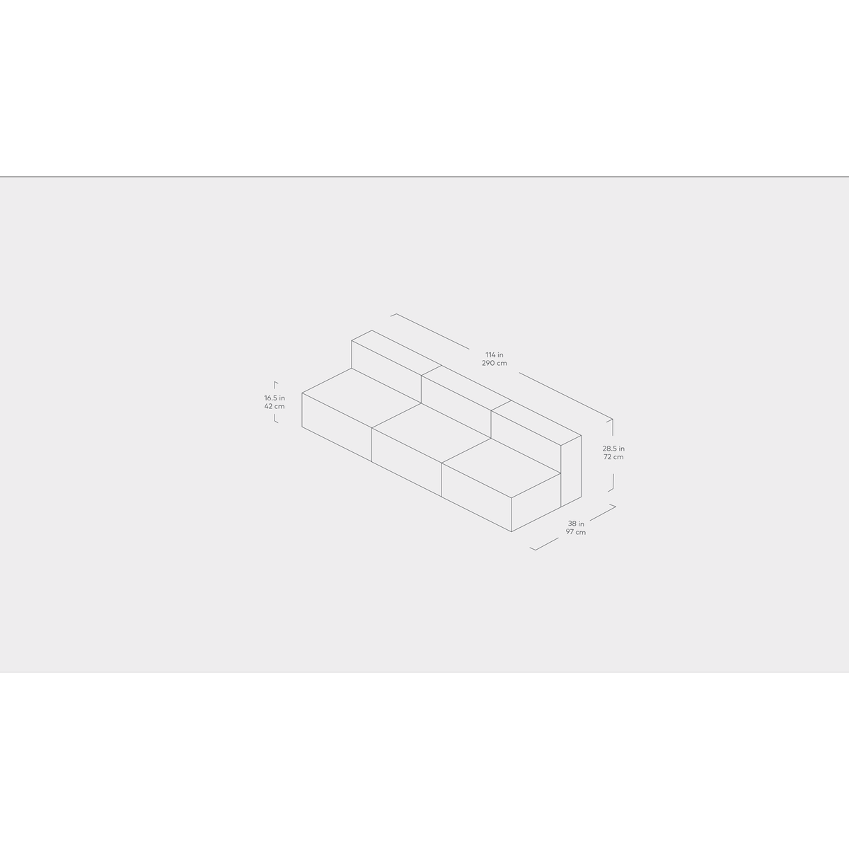 Mix Modular 3-PC Armless Sofa