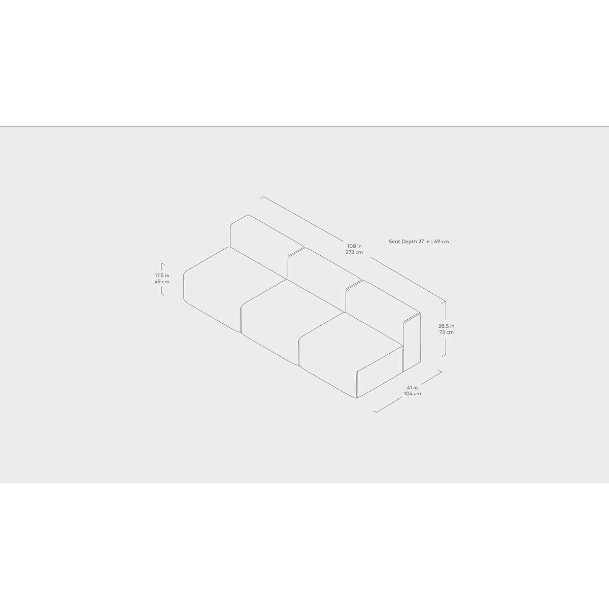 Nest Modular 3-PC Armless Sofa