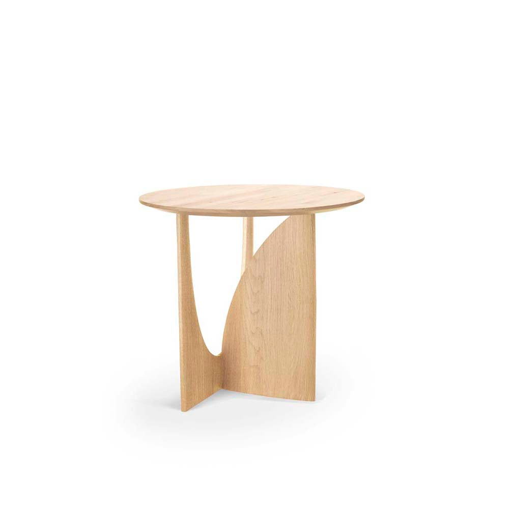 Oak Geometric Side Table