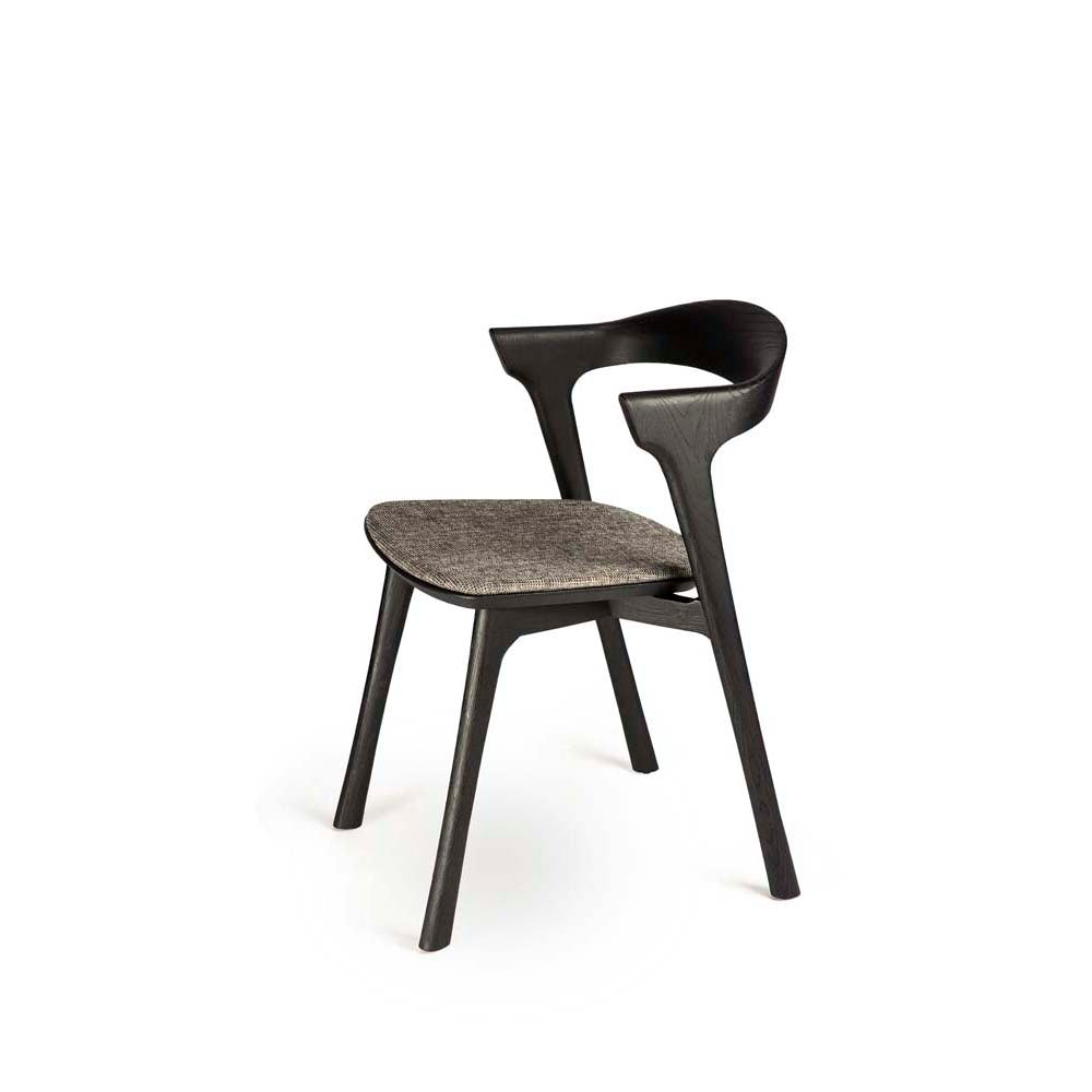 Oak Bok Black Dining Chair - Upholstered Seat