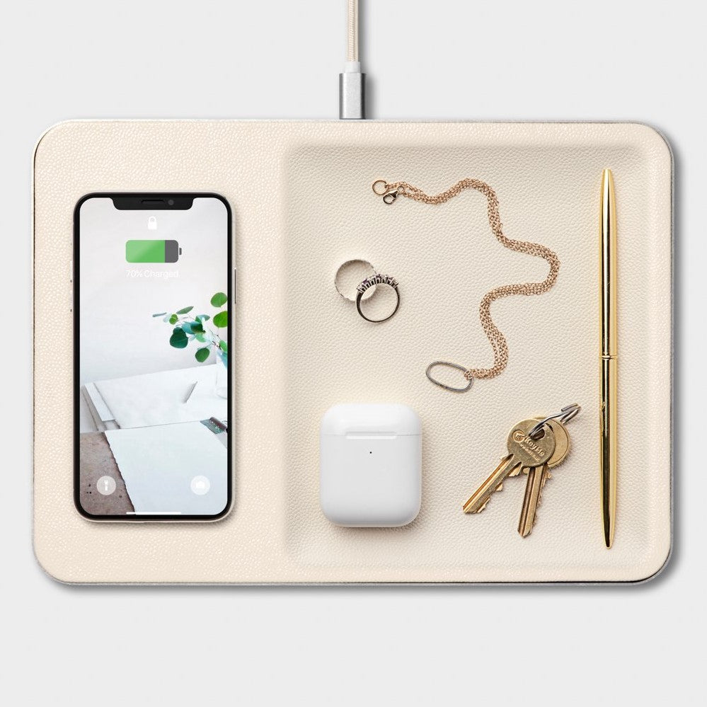 Catch 3 - Fast Wireless Phone Charger in Bone