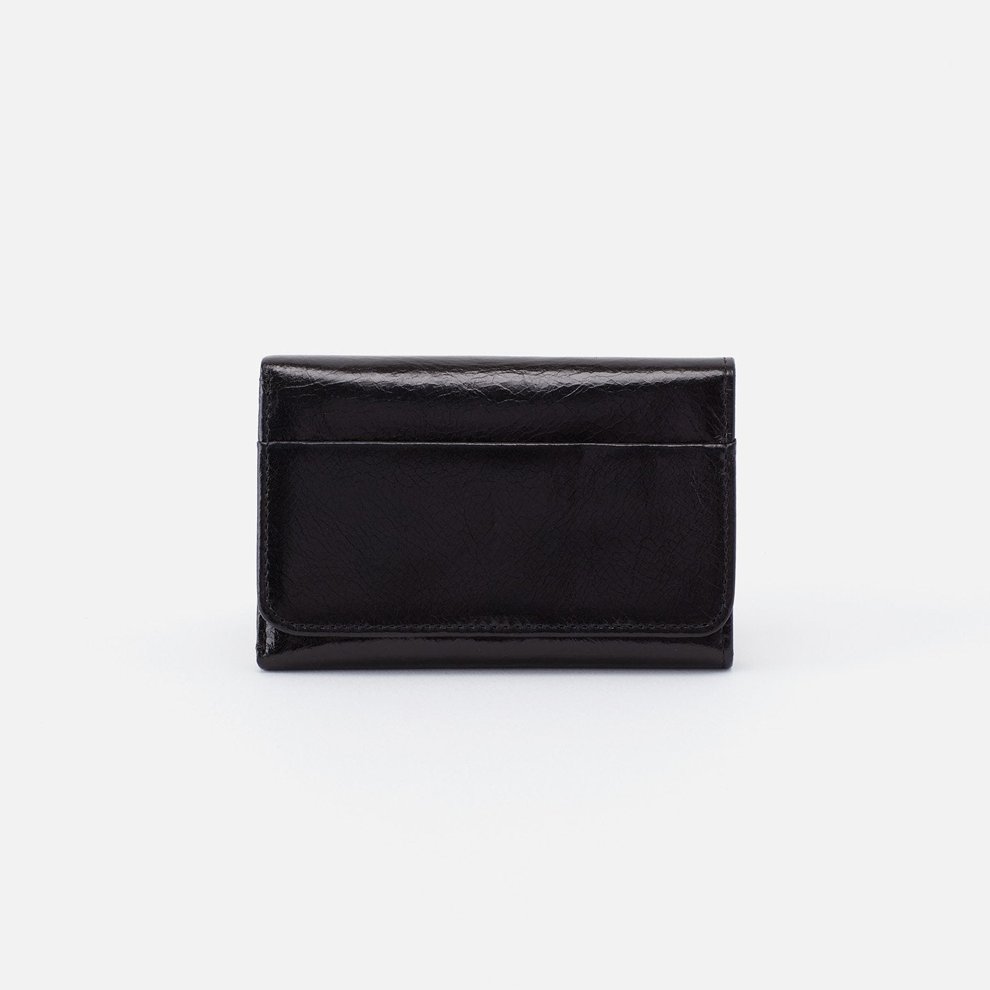 折りたたみ財布 JILLSTUART Coco Classic Black Ribbon Leather 3-Fold Wallet Jill Trifold Wallet in Polished Leather - Truffle – HOBO