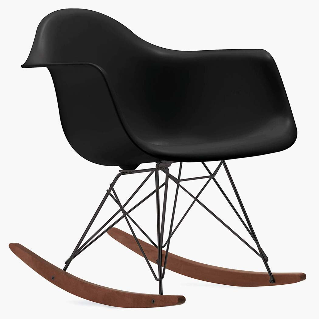 Eames Molded Plastic Armchair, Rocker Base - Black Shell