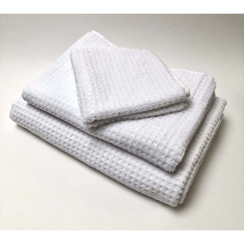 Turkish Towel Collection White Waffle Towels - Available at Grounded