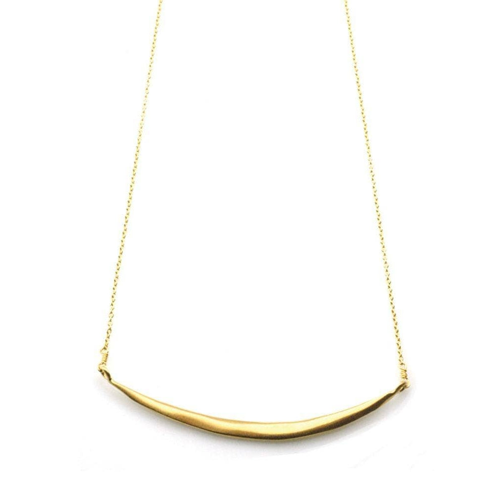 Luna - Curved Bar Necklace - Gold