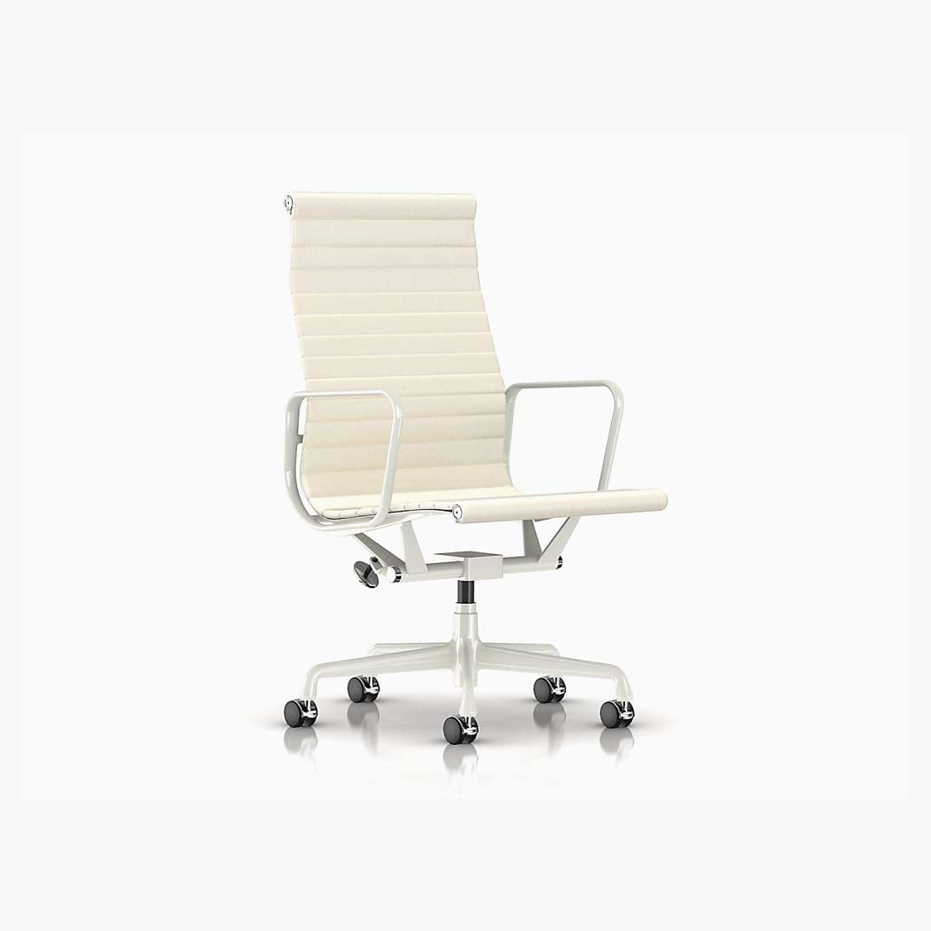 Eames Aluminum Group Executive Chair with Pneumatic Lift - White Frame