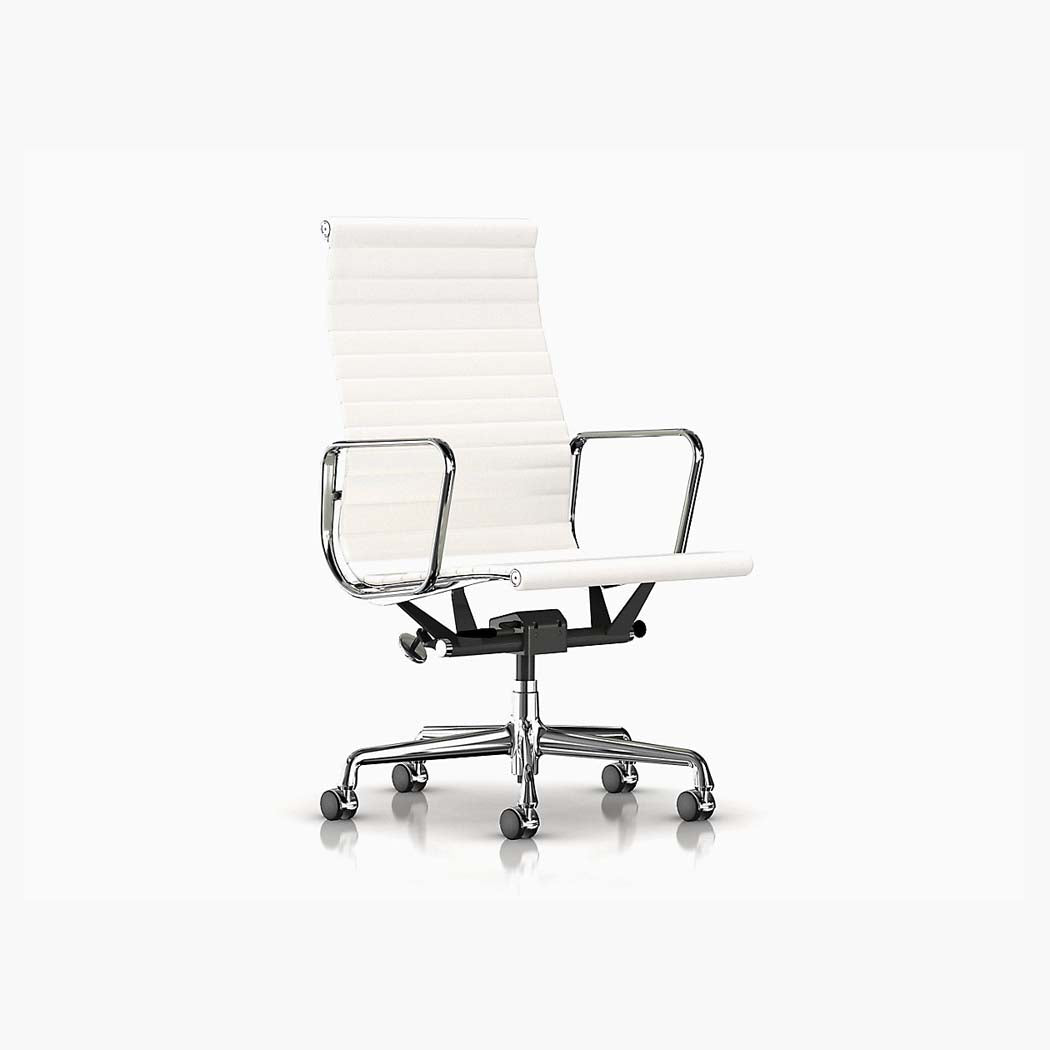 Eames Aluminum Group Executive Chair with Pneumatic Lift - Polished Aluminum Frame