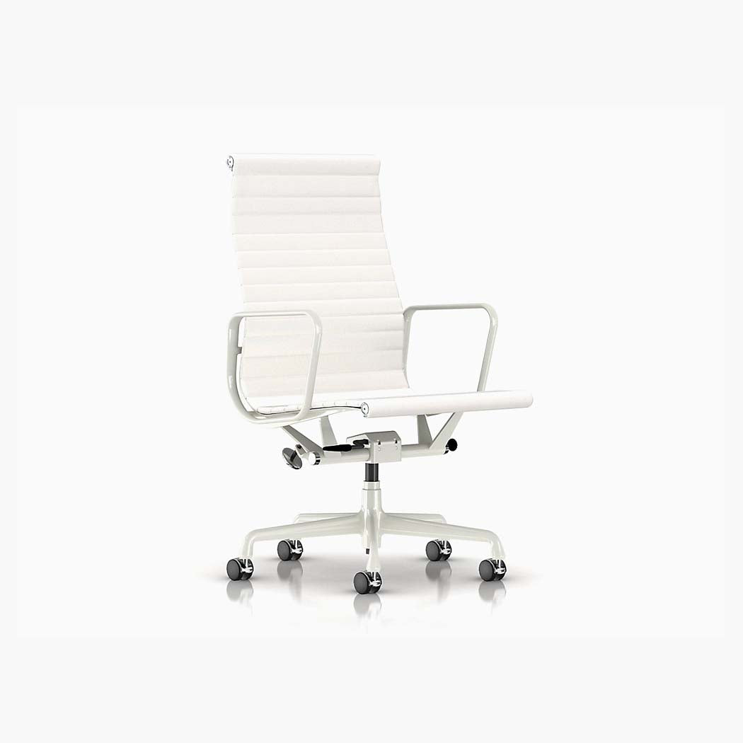 Eames Aluminum Group Executive Chair with Pneumatic Lift - White Frame