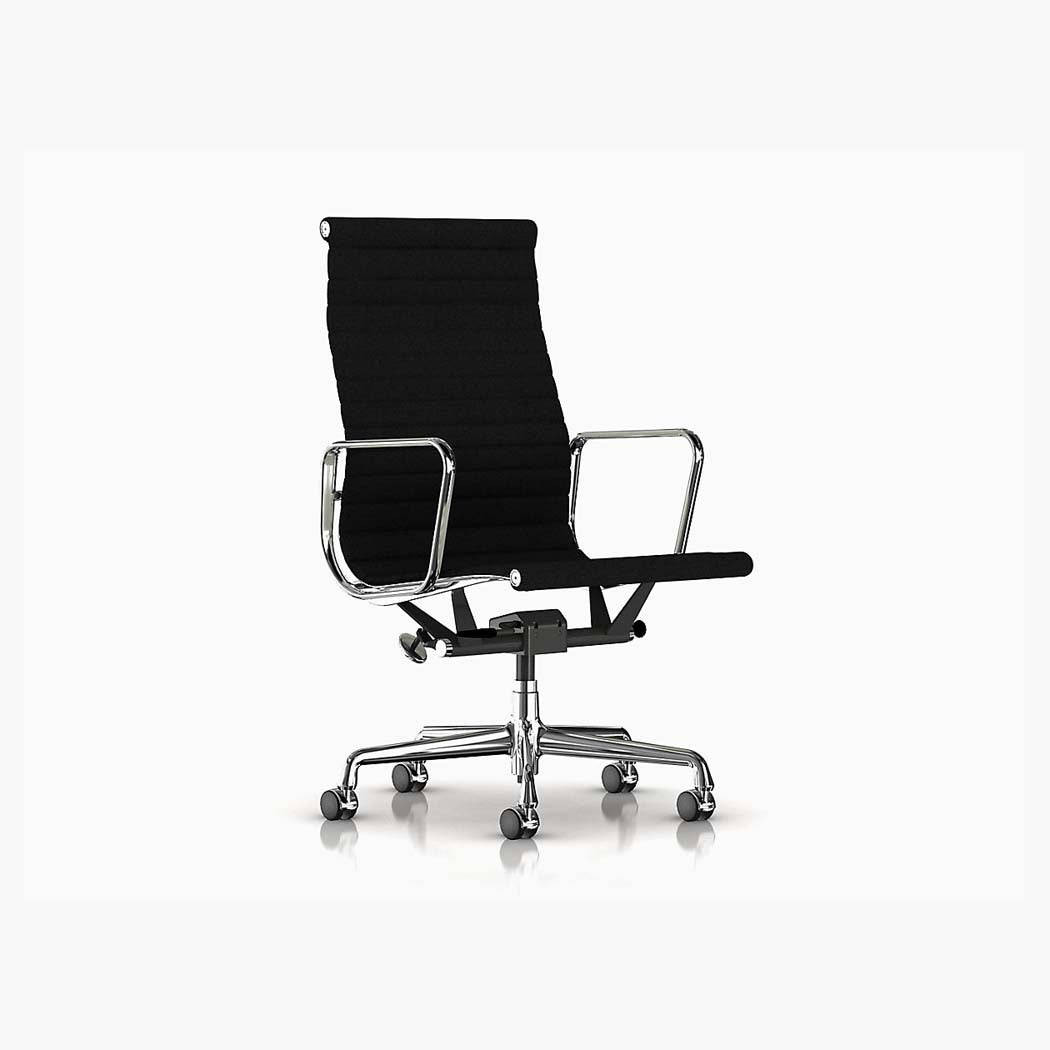 Eames Aluminum Group Executive Chair with Pneumatic Lift - Polished Aluminum Frame
