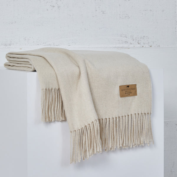 Oyster Luxe Italian Cashmere Throw