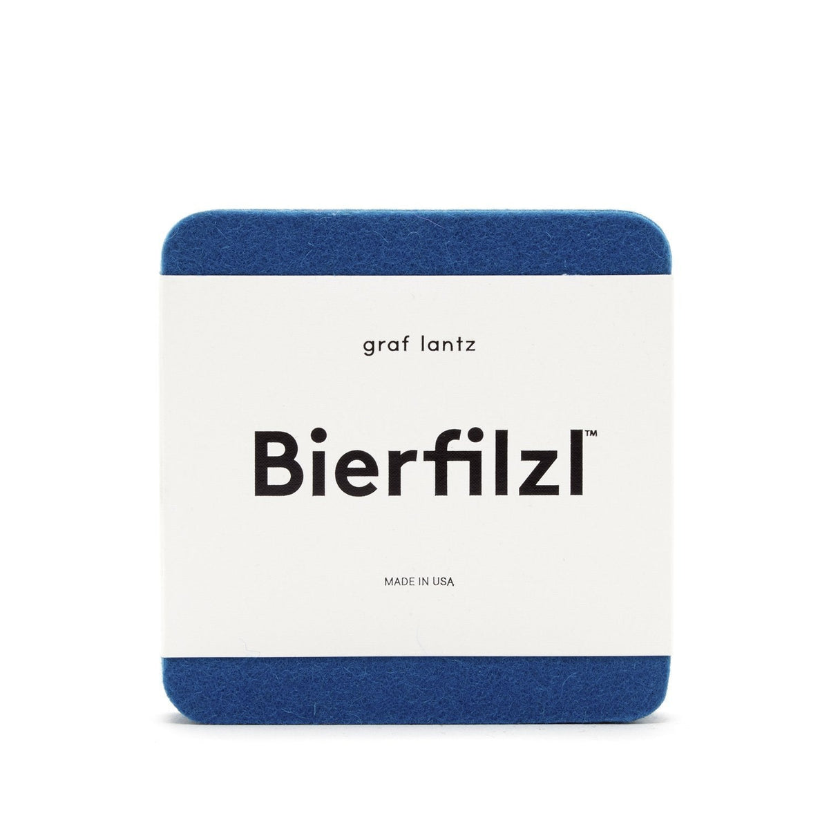 Bierfilzl Square Coaster Felt Solid 4 Pack - Cobalt