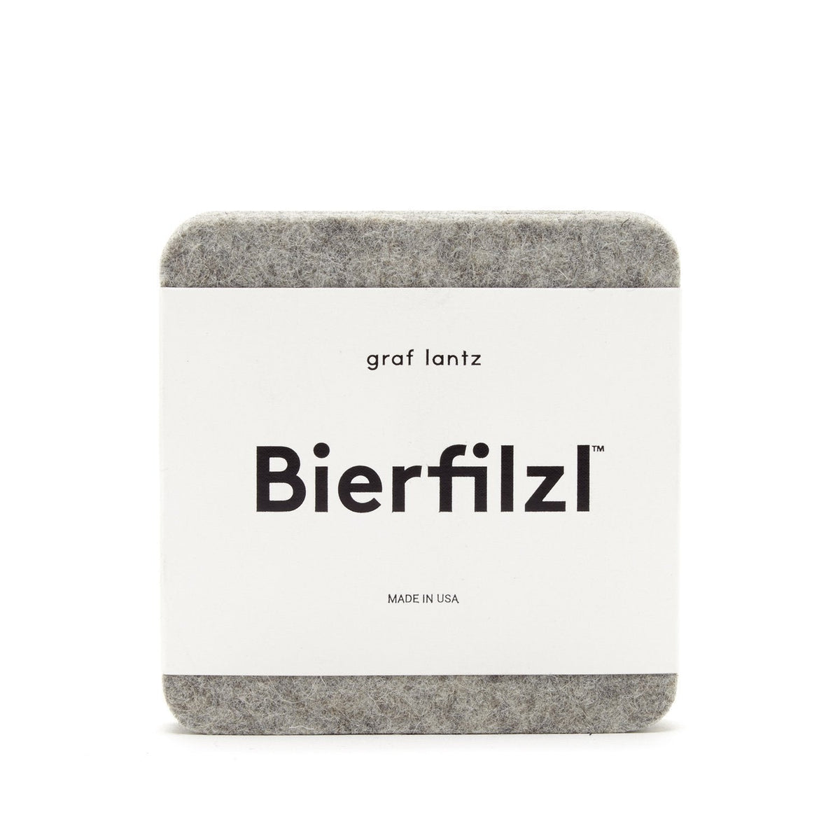 Bierfilzl Square Coaster Felt Solid 4 Pack - Granite